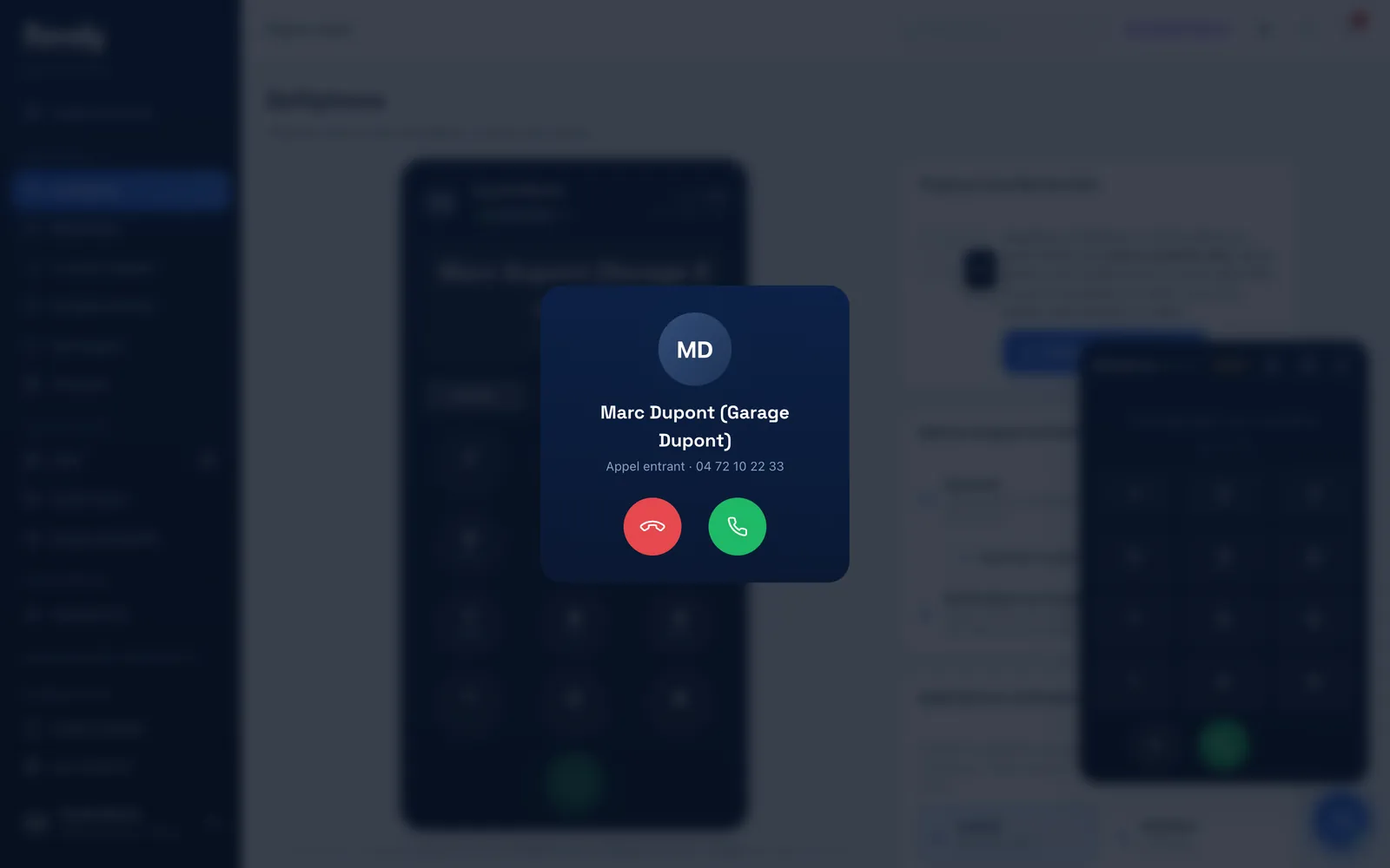 Appel entrant : l'appelant est reconnu grâce au carnet clients
